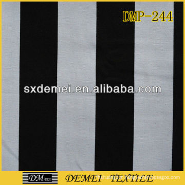 100% cotton black white striped canvas fabric